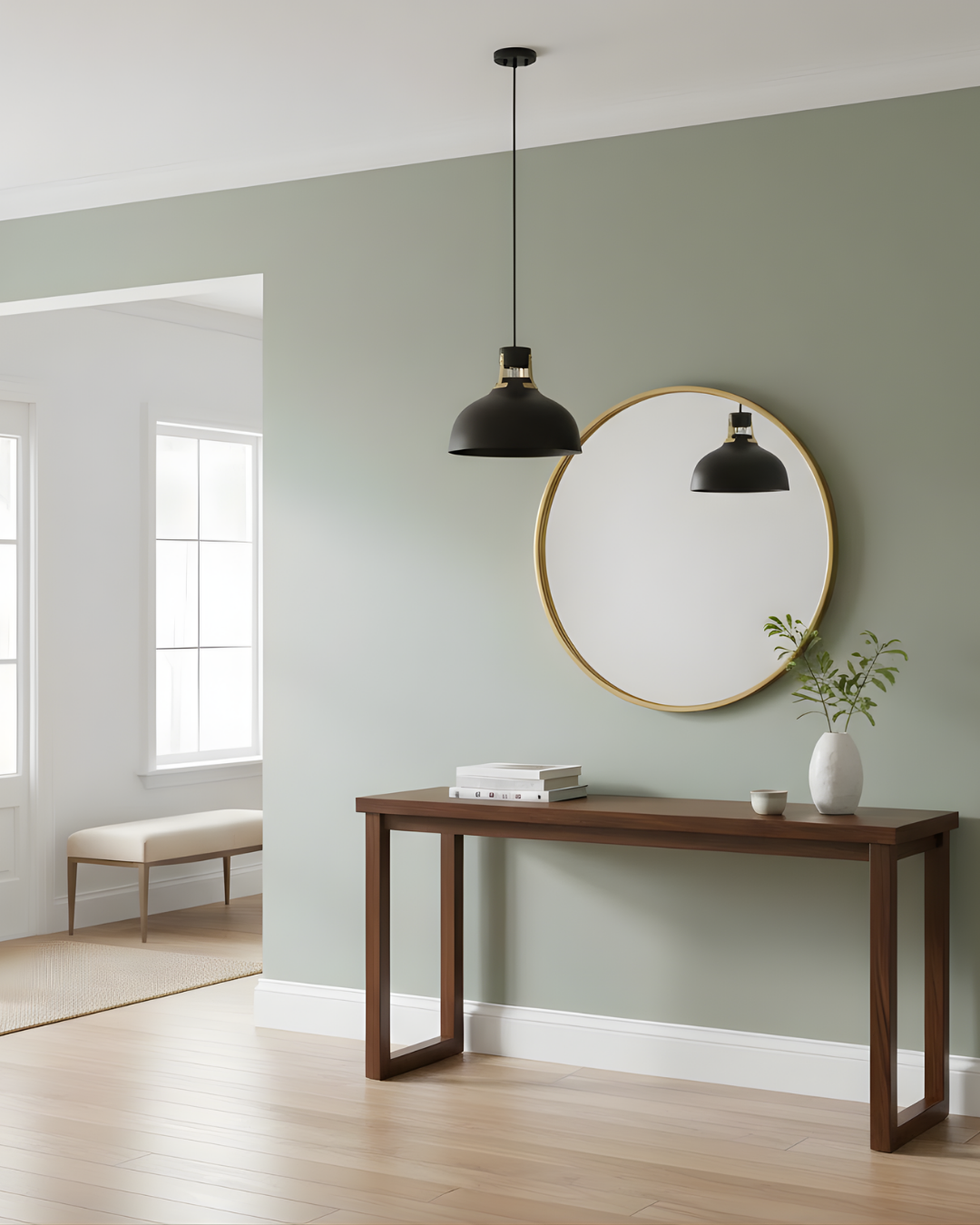 Vivio Octavia Steel Shade Pendant - Matte Black/Champagne Gold