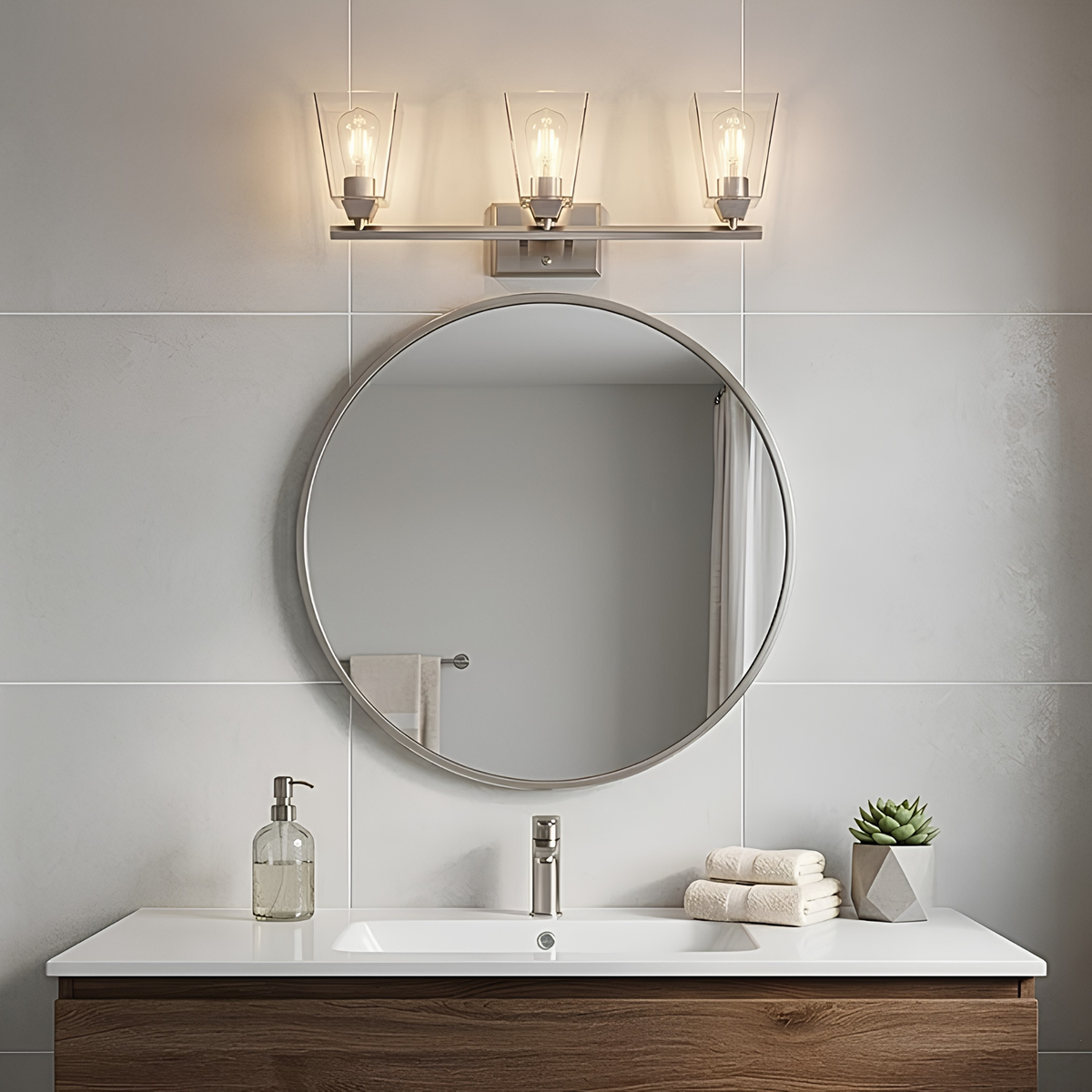 Vivio Blair  3-Light Clear Glass Vanity - NK