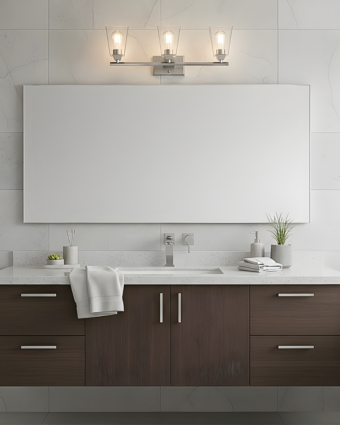 Vivio Blair  3-Light Clear Glass Vanity - NK