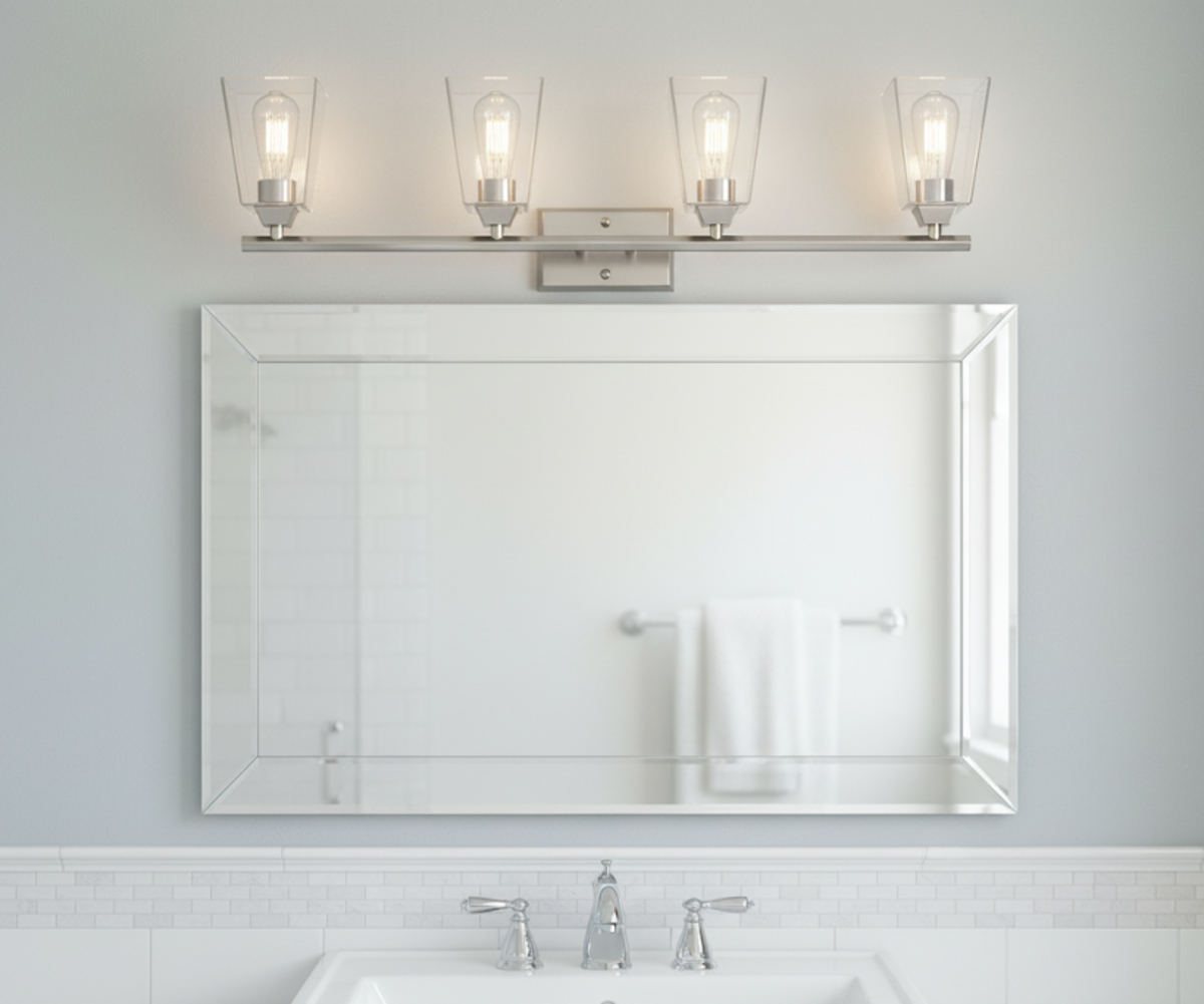 Vivio Blair 4-Light Clear Glass Vanity - NK