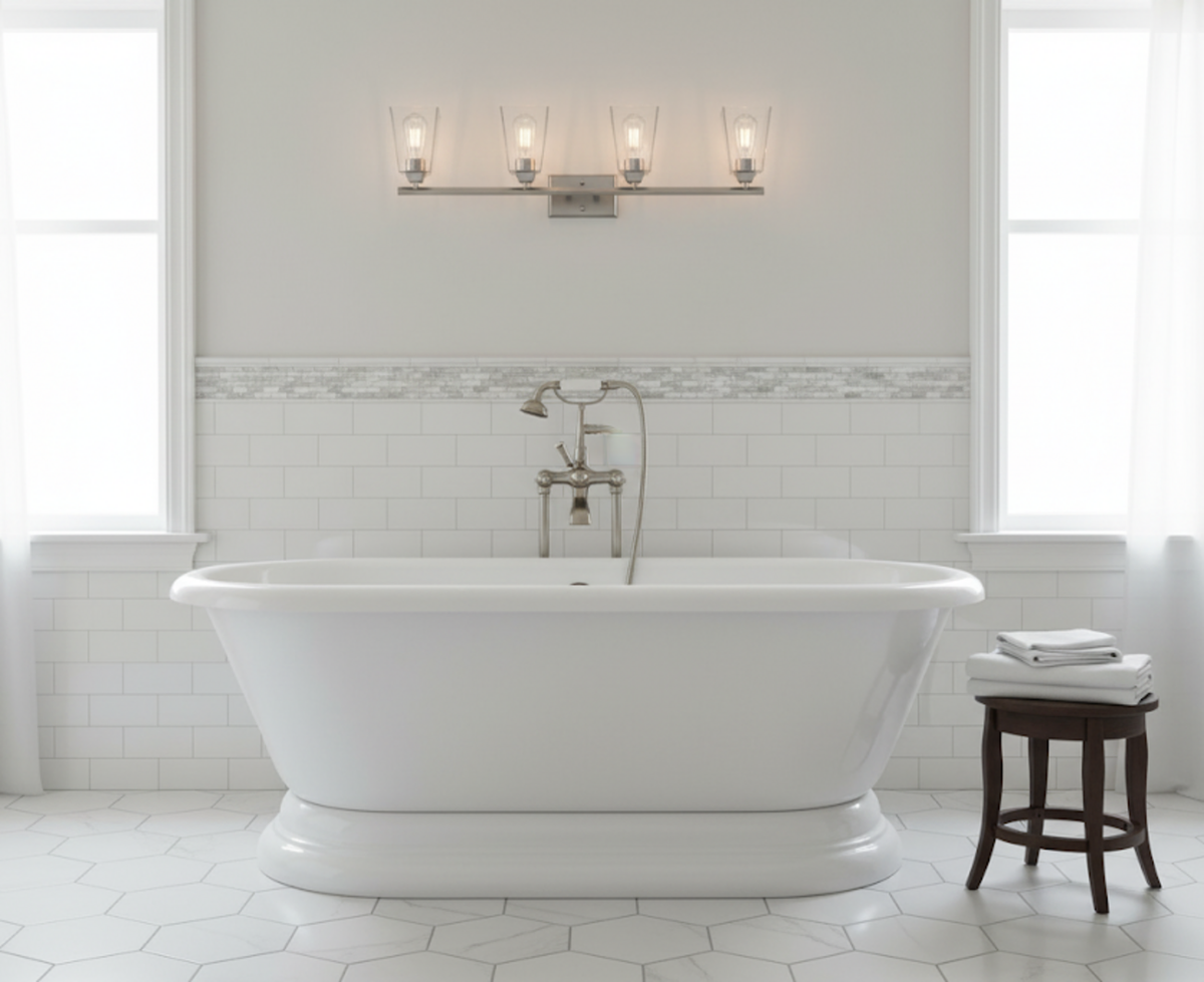 Vivio Blair 4-Light Clear Glass Vanity - NK