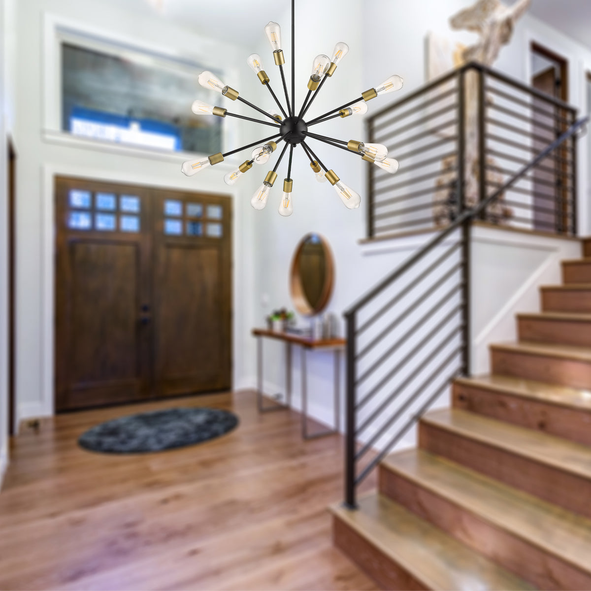 18-Light Odyssey Chandelier - Matte Gold