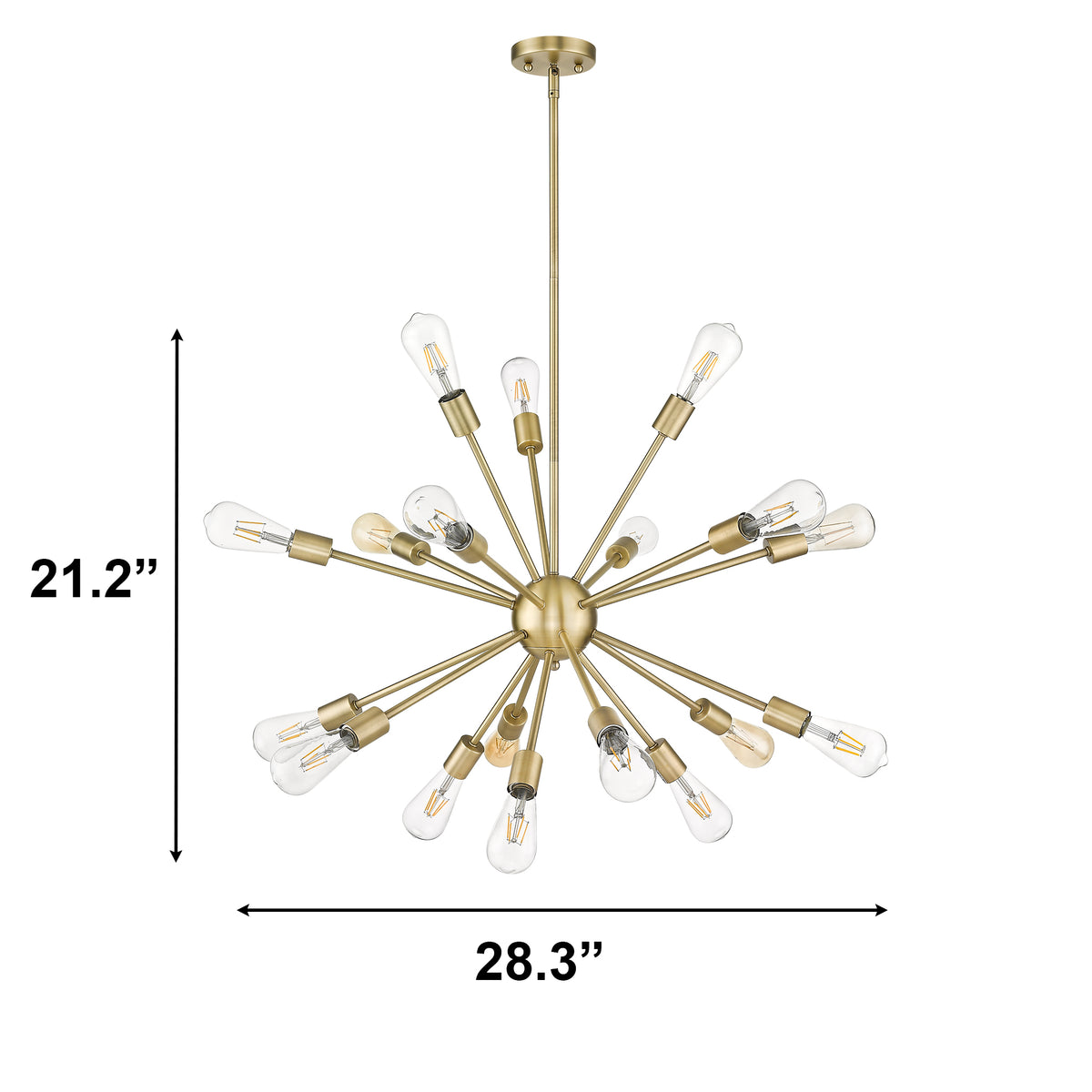 18-Light Odyssey Chandelier - Matte Gold