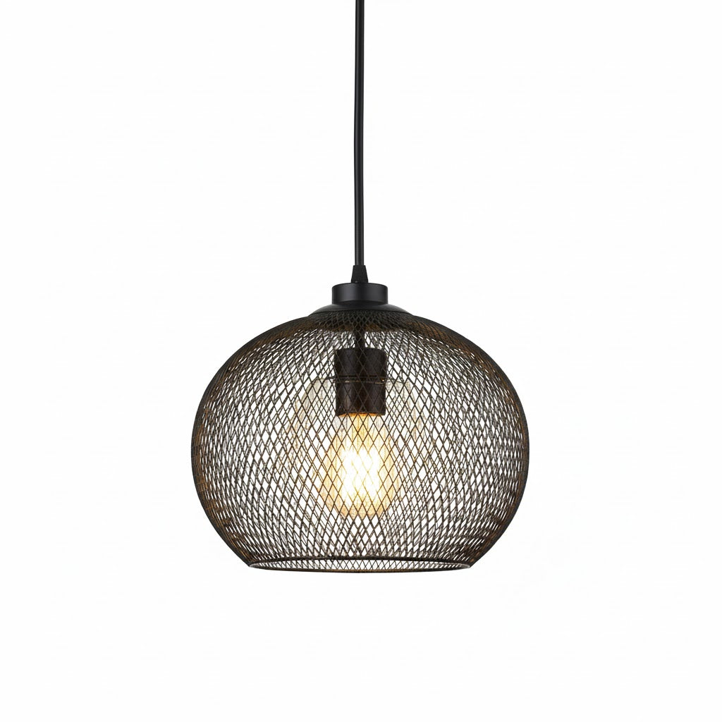 Vivio Florence 1-Light Metal and Mesh Globe Pendant - MB E26
