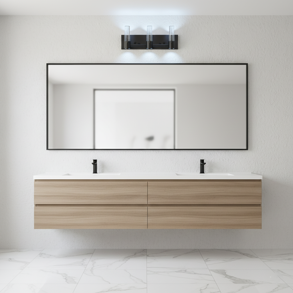 Vivio Soffi LED Rectangle Vanity - MB Seeded Glass 15W 4000K