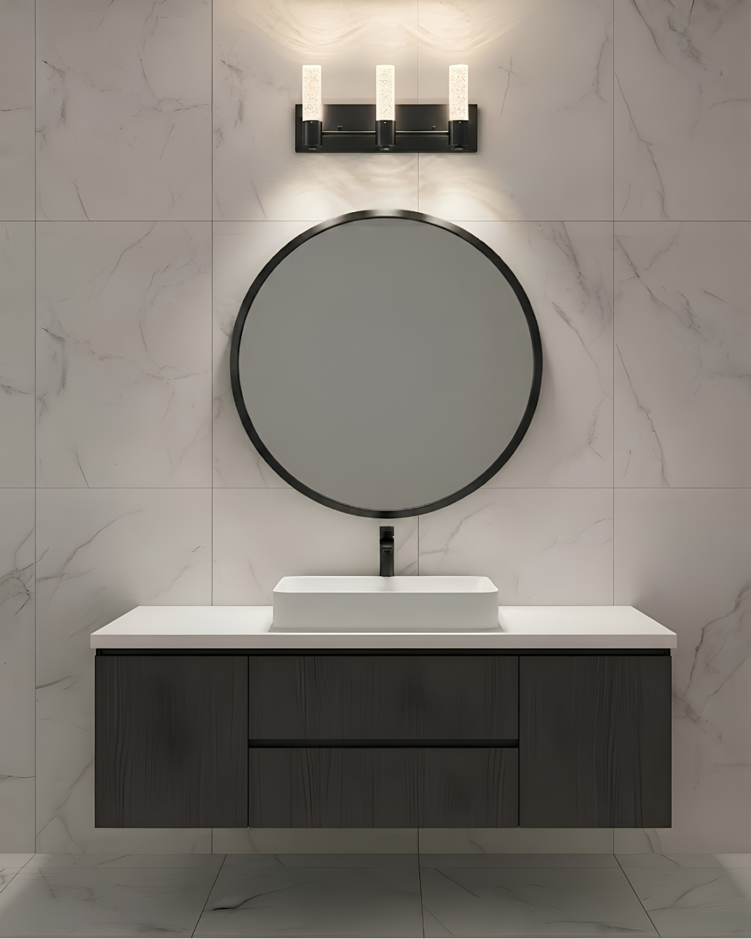 Vivio Soffi LED Rectangle Vanity - MB Seeded Glass 15W 4000K