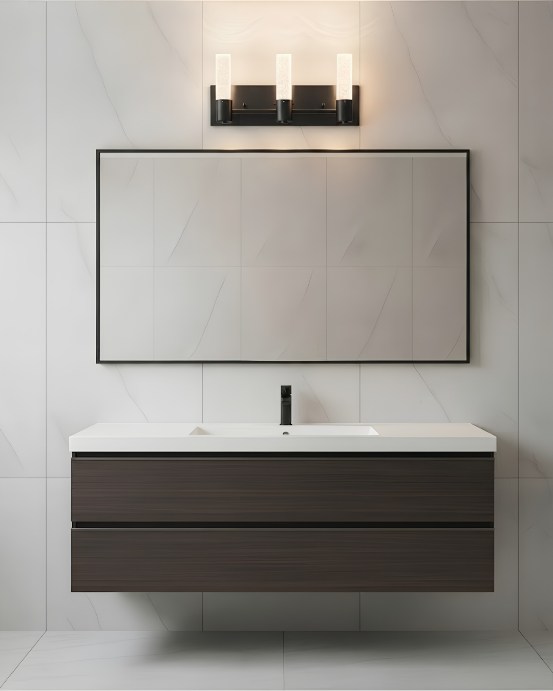 Vivio Soffi LED Rectangle Vanity - MB Seeded Glass 15W 4000K