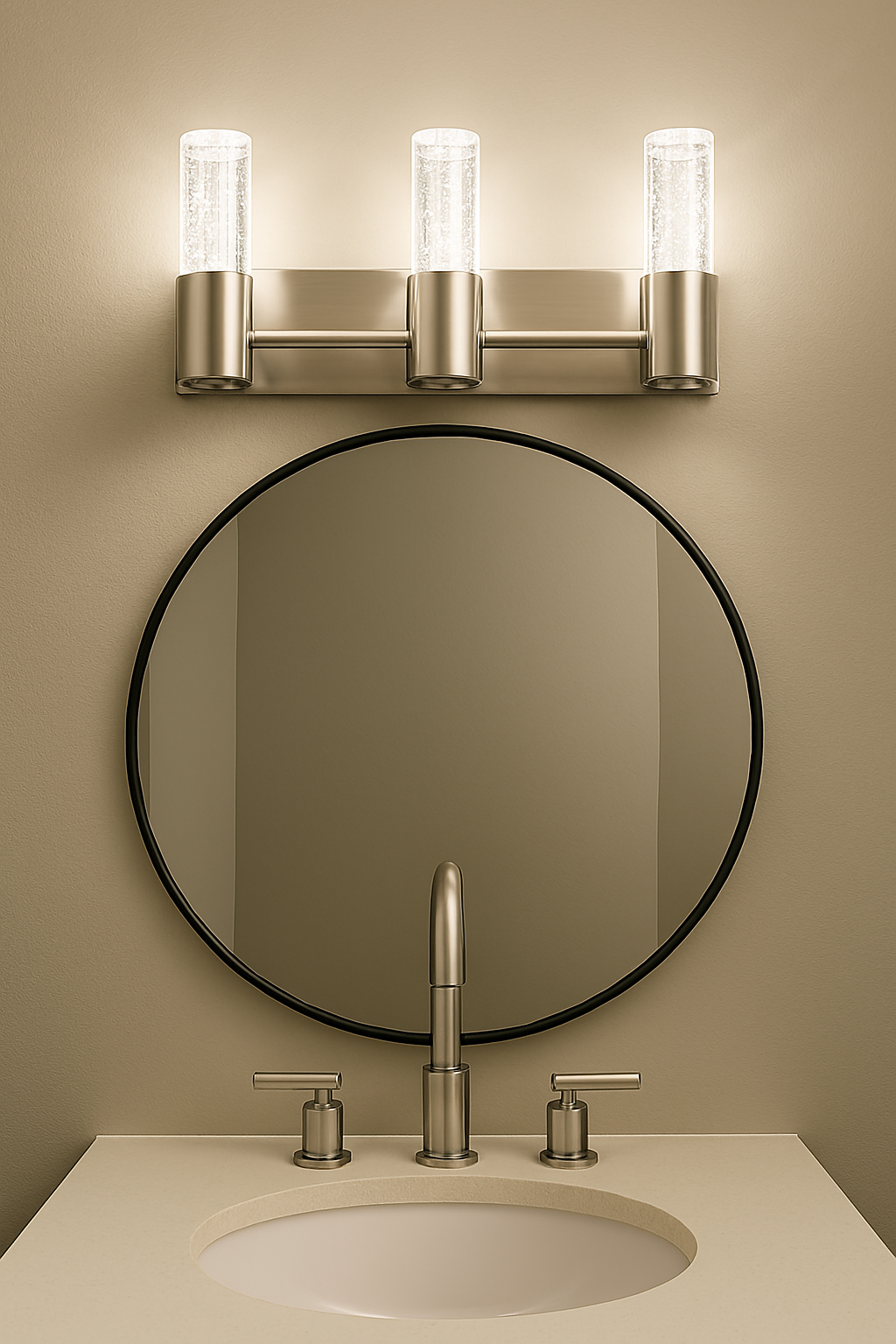 Vivio Soffi LED Rectangle Vanity - Brushed Nickel Seeded Glass 15W 4000K