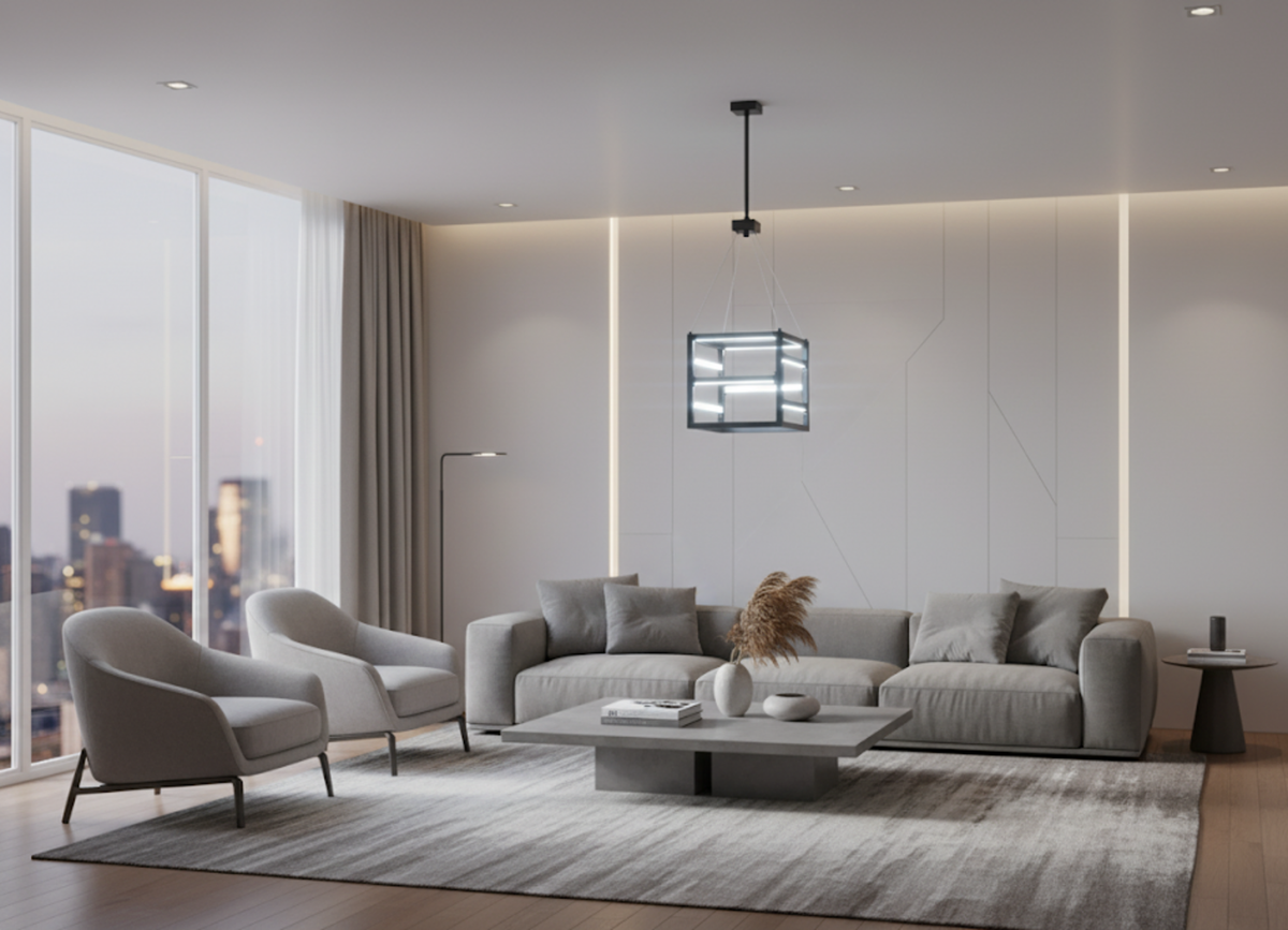 Vivio Tivoli small LED 12&quot; Square Pendant - MB 25W 4000K