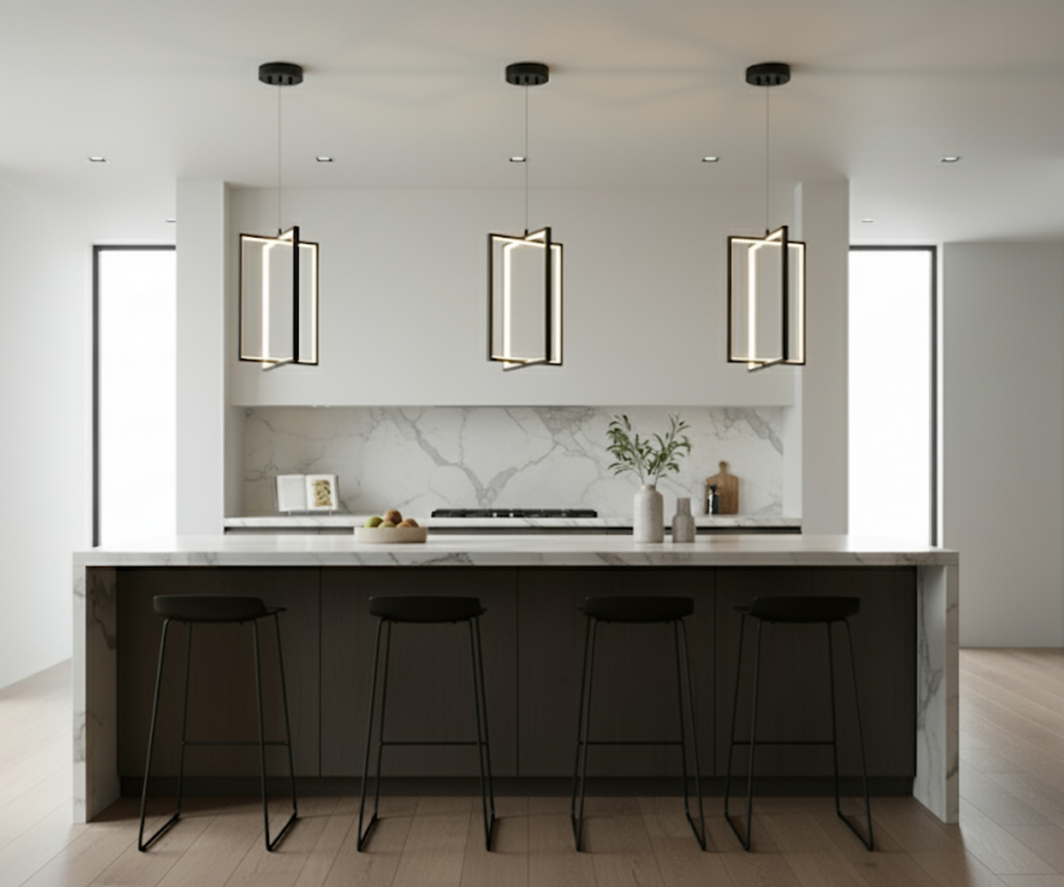 Vivio Modena LED Open Rectangle Pendant - MB 25W 4000K