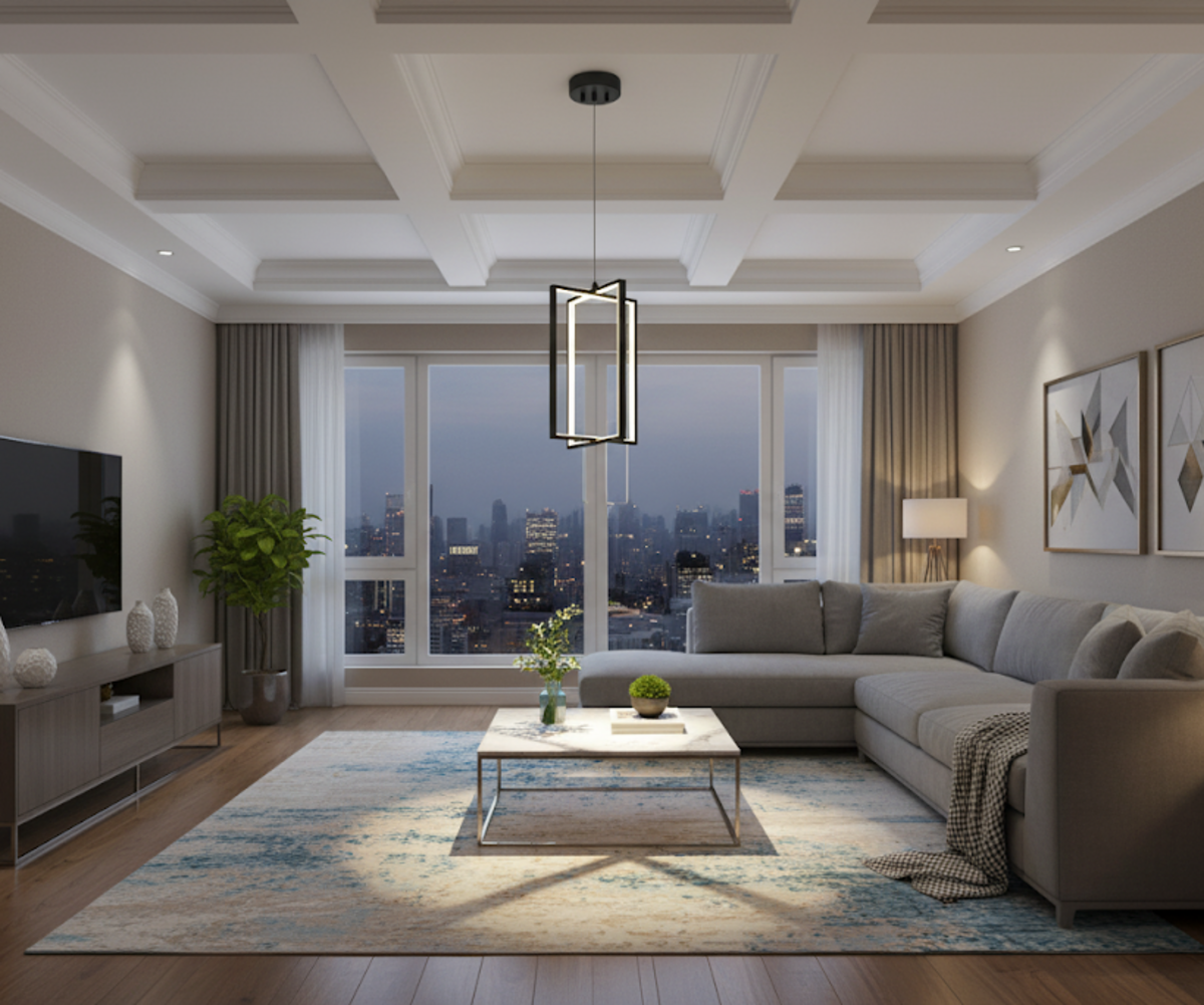 Vivio Modena LED Open Rectangle Pendant - MB 25W 4000K