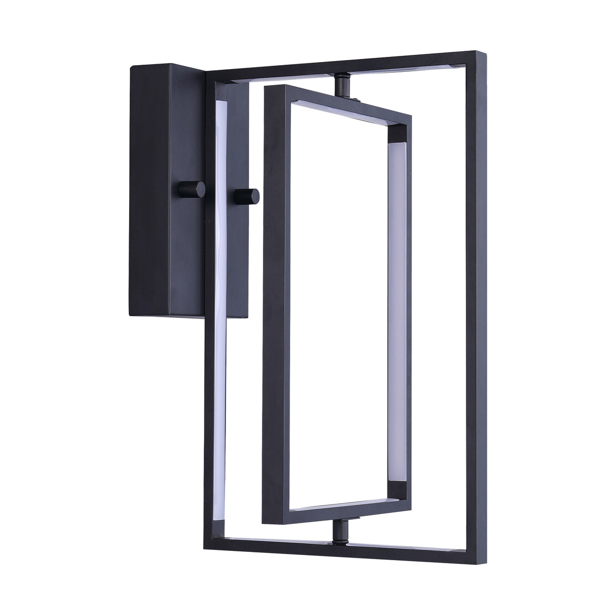 Modena 10 in. Tall 25W Integrated LED Modern Rectangle Wall Sconce - Black