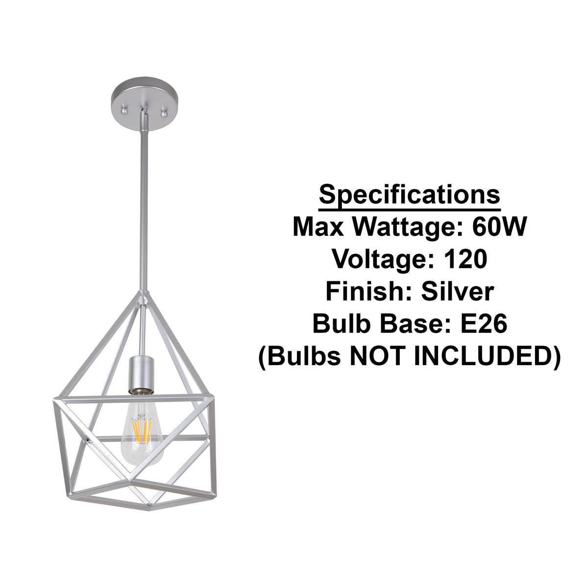 farmhouse pendant light hanging silver 