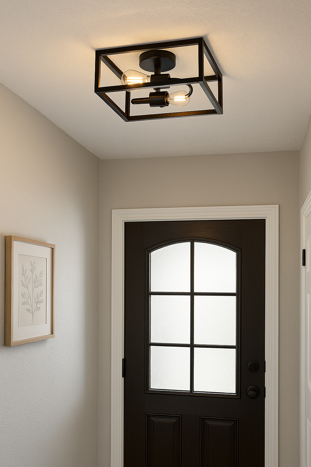 Vivio Harold 2-Light Square Open Semi-Flush Mount - MB