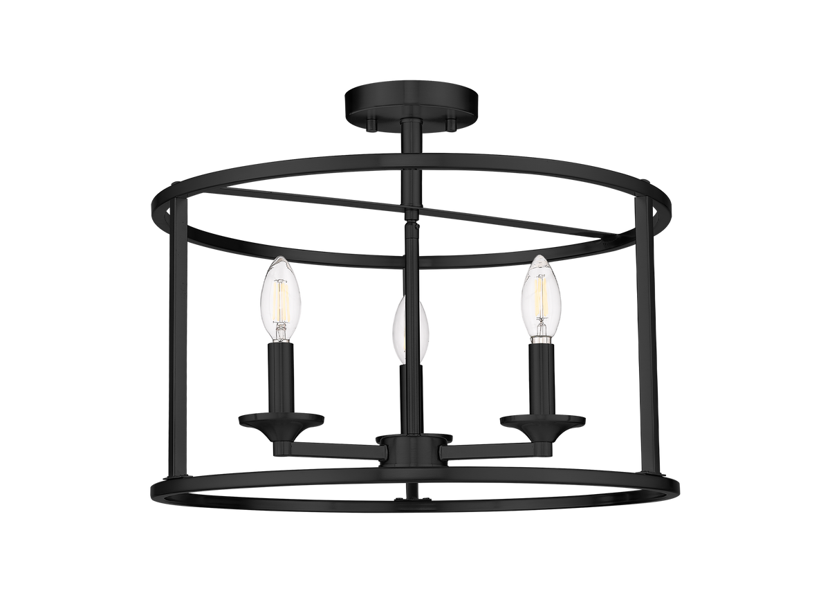 Vivio Alfred 3-Light Round Open Semi-Flush Mount - MB