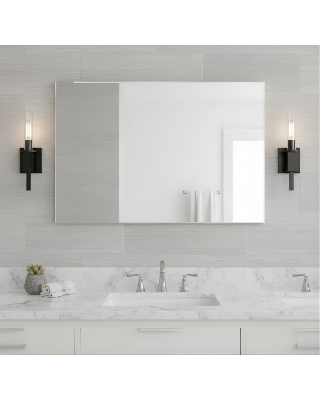 Vivio Roma 1-Light Clear Tube Glass Sconce - MB T10 8.5W LED 4K Lamps Included
