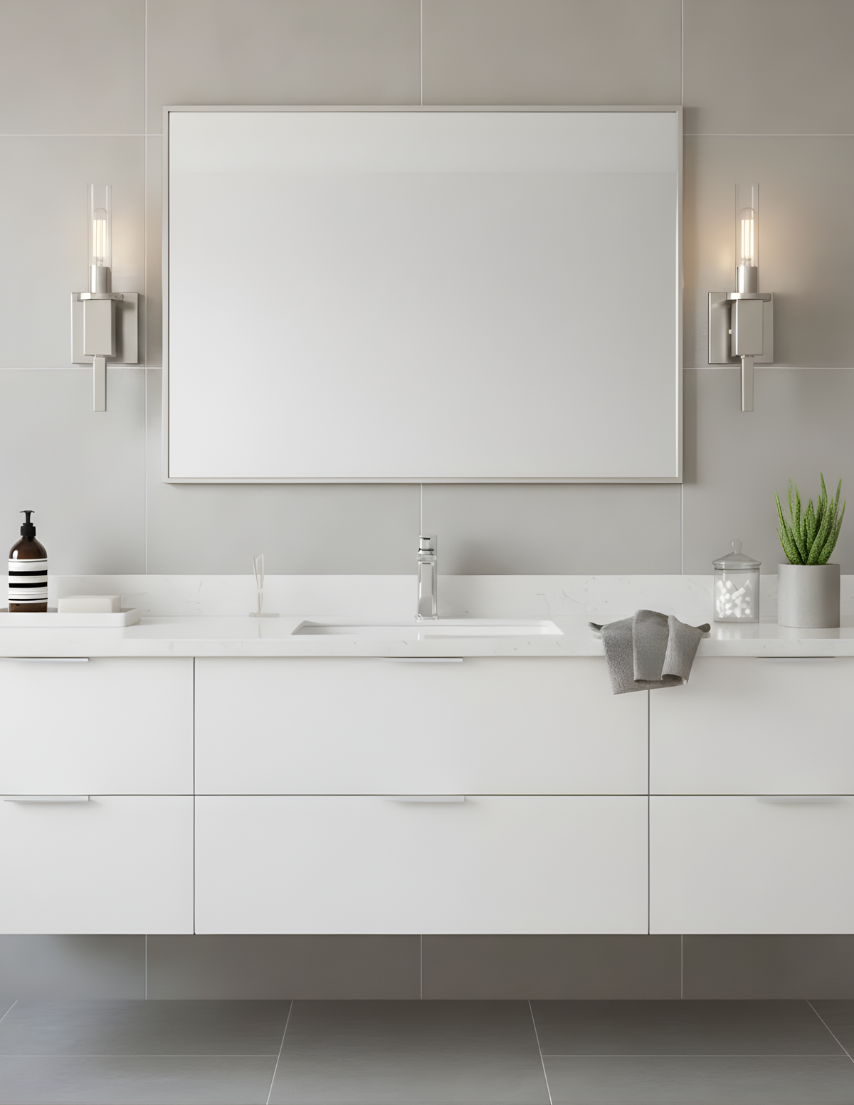 Vivio Roma 1-Light Clear Tube Glass Sconce - NK T10 8.5W LED 4K Lamps Included