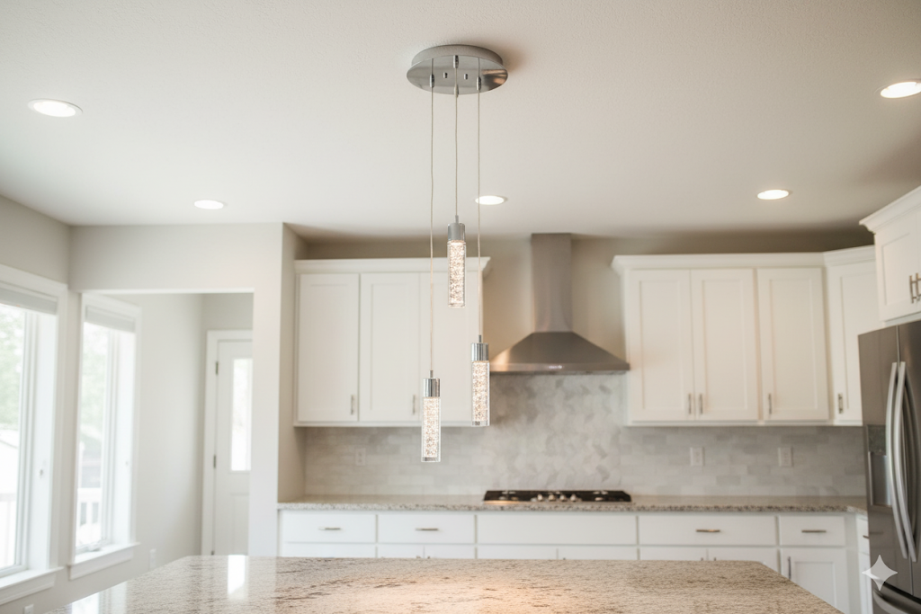 Vivio Soffi 3-light Illuminated Glass Cylinder Pendant - Chrome