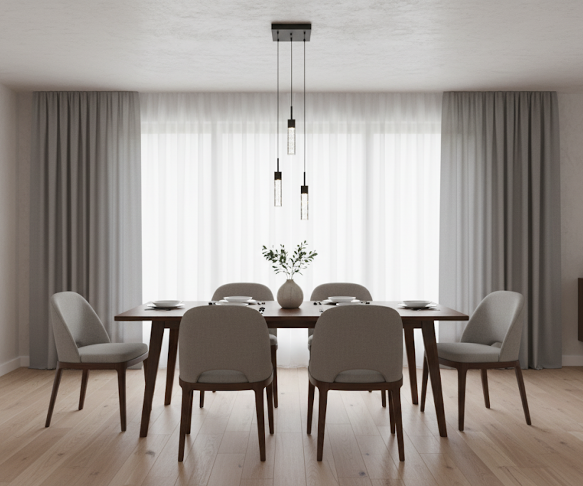 Vivio Pixi 3-light Illuminated Glass Cube Pendant - Matte Black