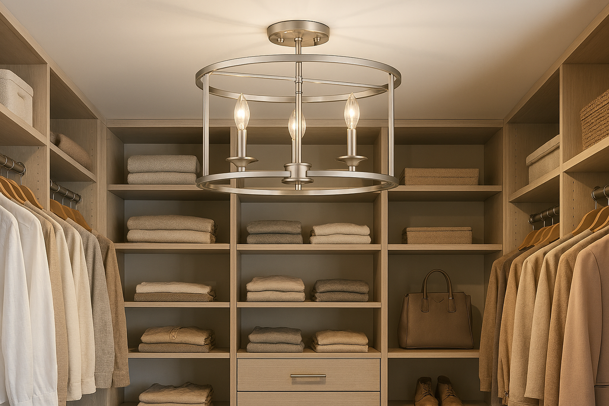 Vivio Alfred 3-Light Round Open Semi-Flush Mount - NK