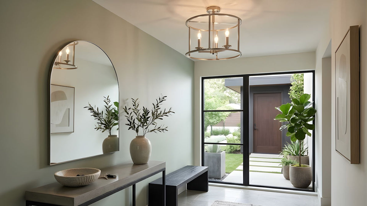 Vivio Alfred 3-Light Round Open Semi-Flush Mount - NK