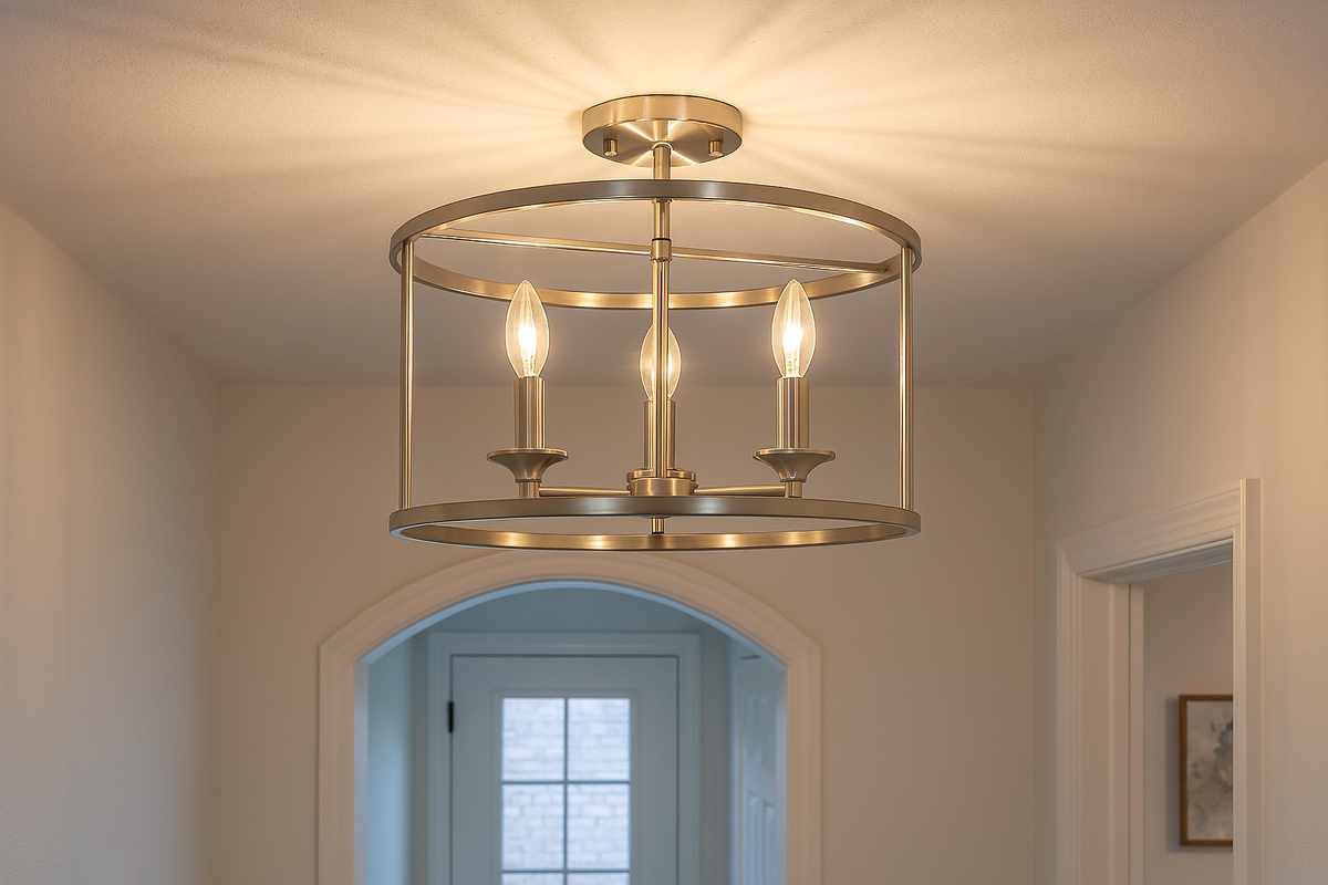 Vivio Alfred 3-Light Round Open Semi-Flush Mount - NK