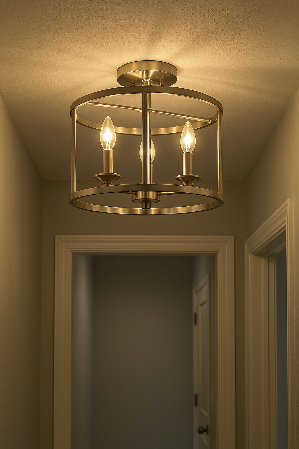 Vivio Alfred 3-Light Round Open Semi-Flush Mount - NK