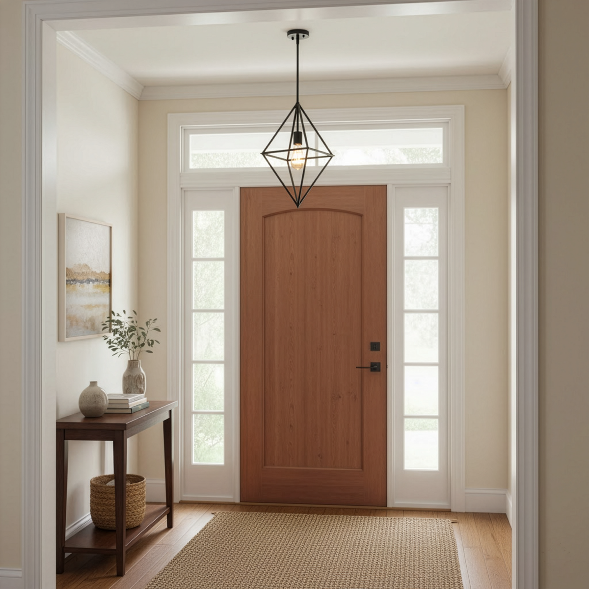 Vivio Gomez 1-Light 12" Geometric Triangle Pendant - MB