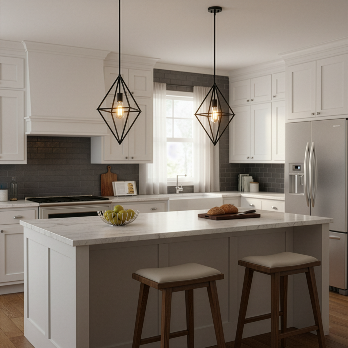 Vivio Gomez 1-Light 12" Geometric Triangle Pendant - MB