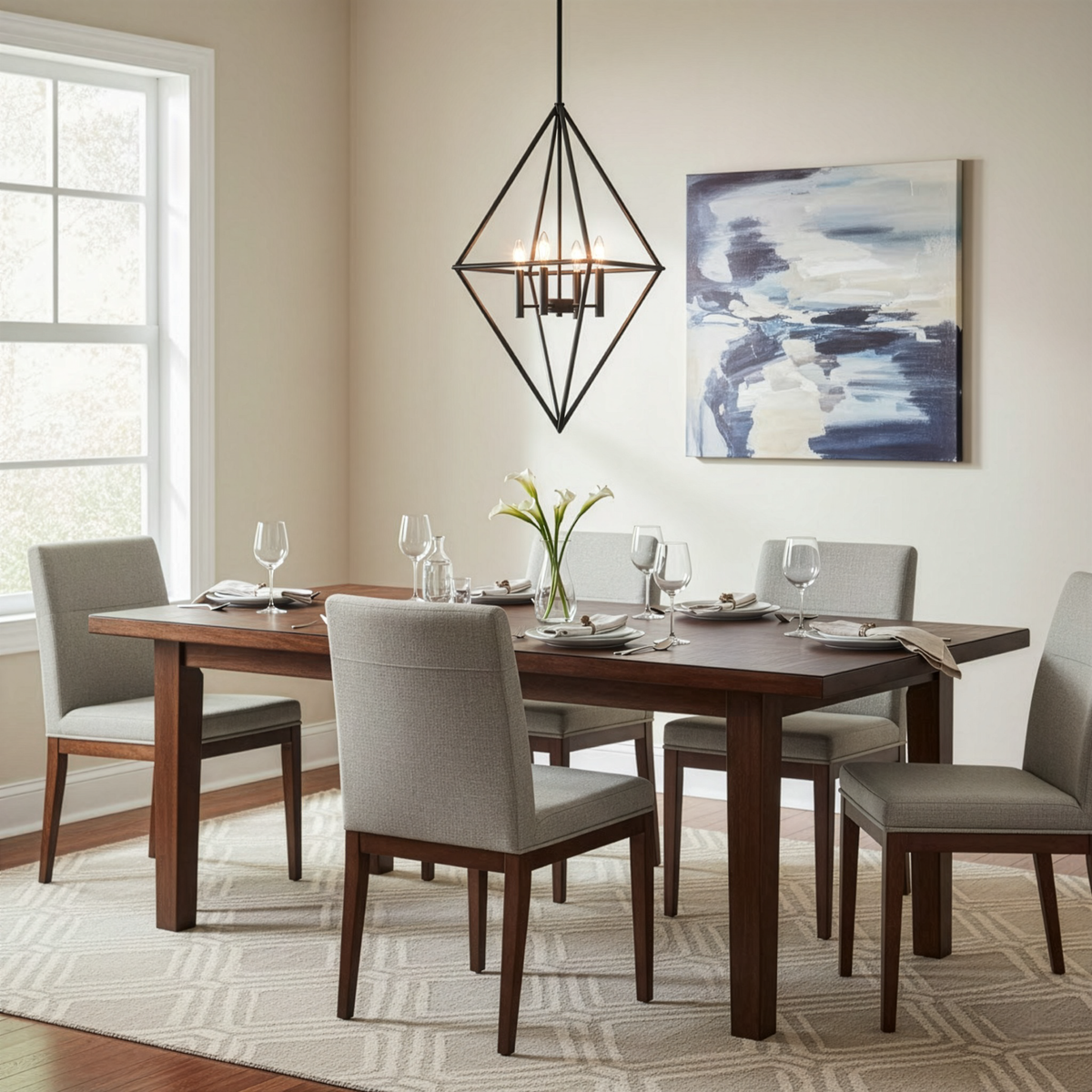 Vivio Gomez 4-Light 20" Geometric Triangle Pendant - MB