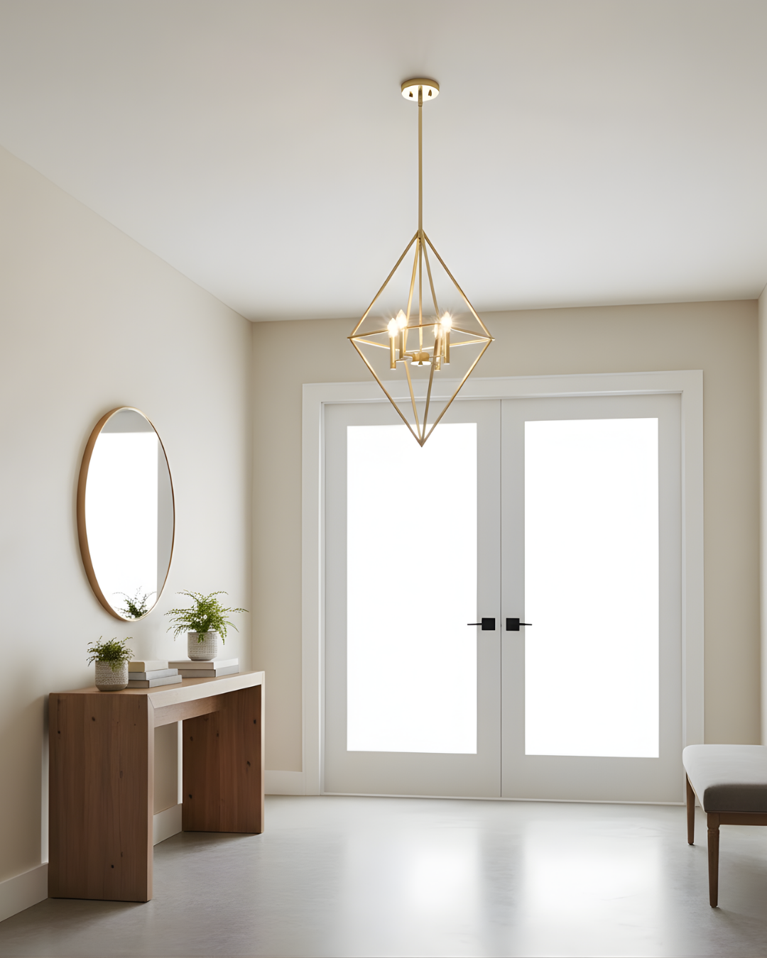 Vivio Gomez 4-Light 20" Geometric Triangle Pendant - CG