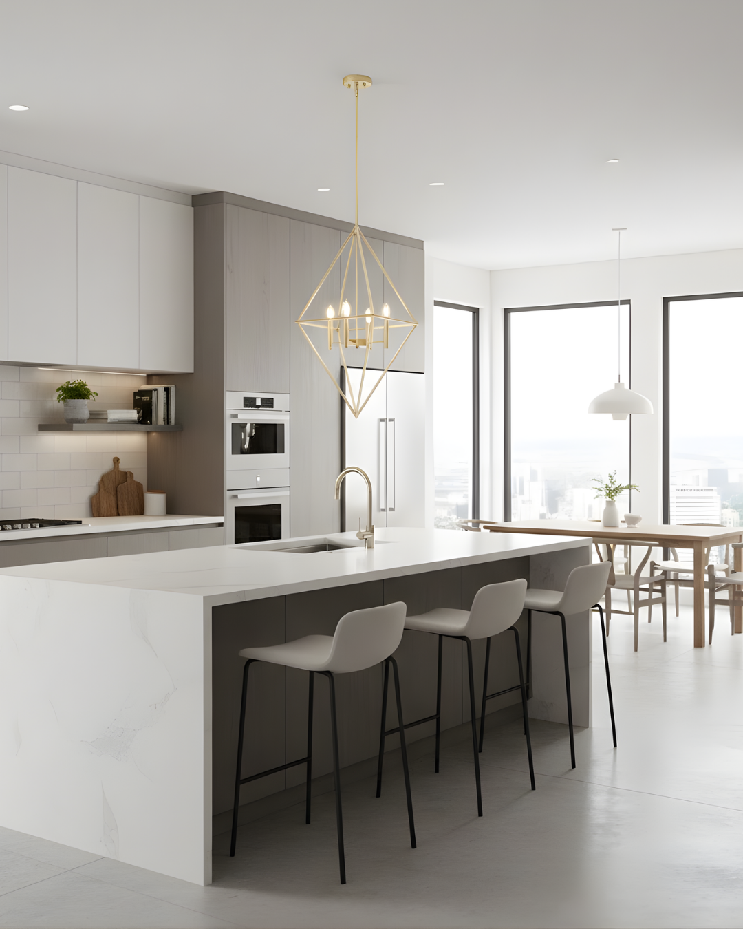 Vivio Gomez 4-Light 20" Geometric Triangle Pendant - CG