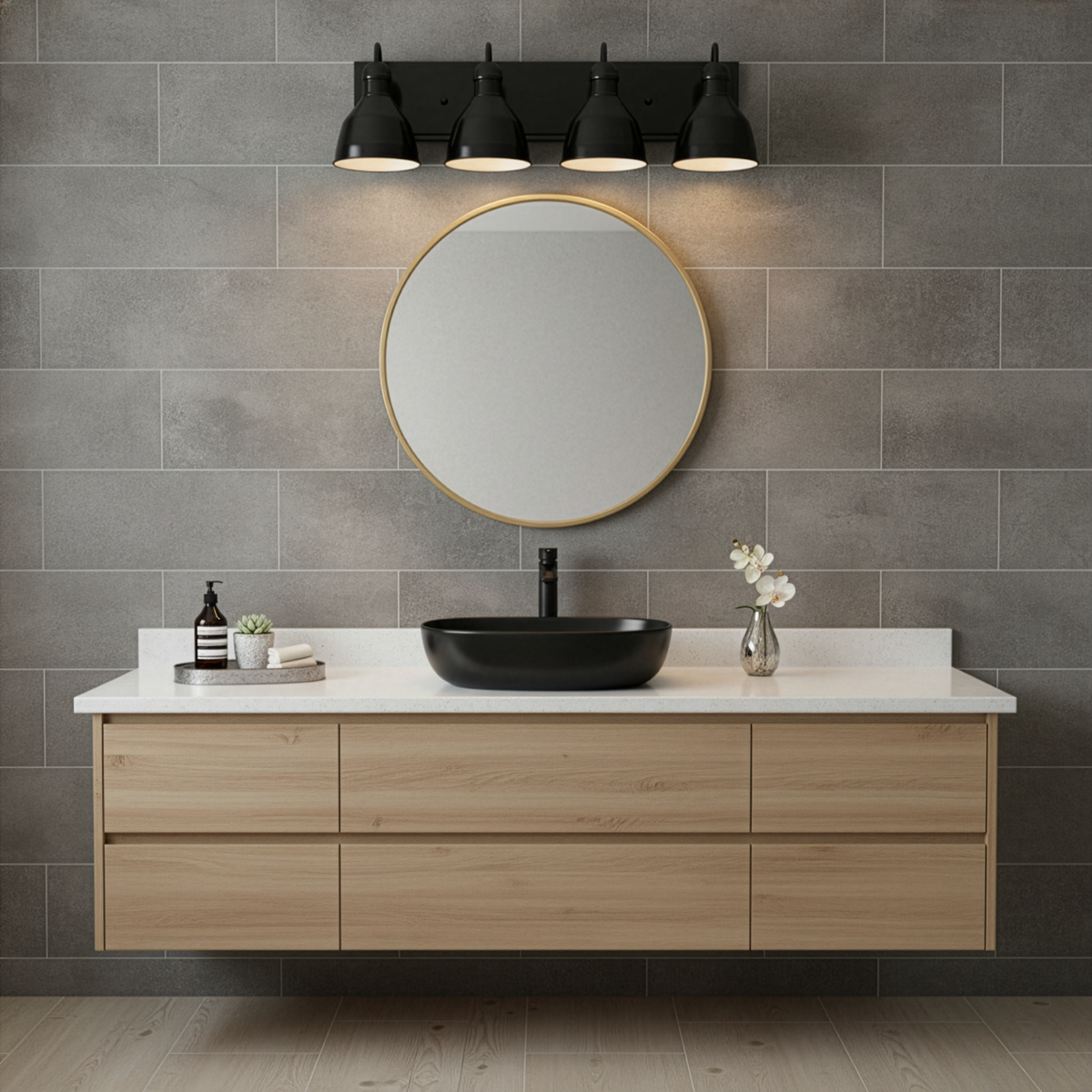 Vivio Gia 3-Light Vanity - Glossy Black