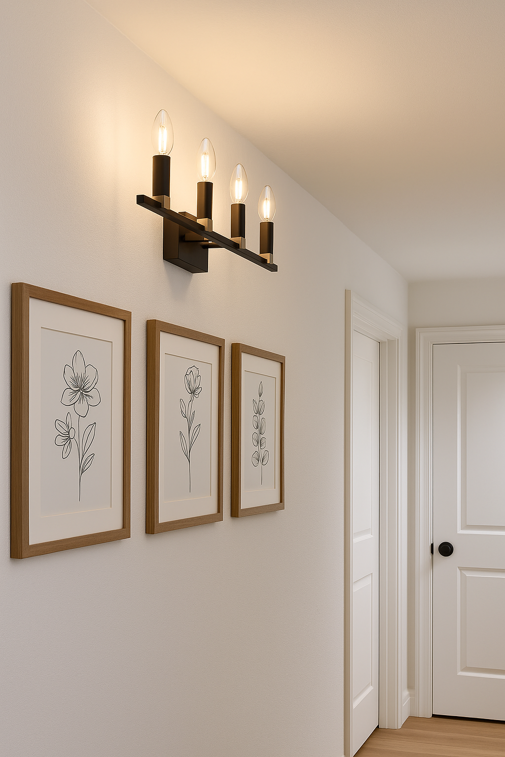 Vivio Maroni 4-Light Wall Sconce/Vanity - Matte Black/Brushed Nickel