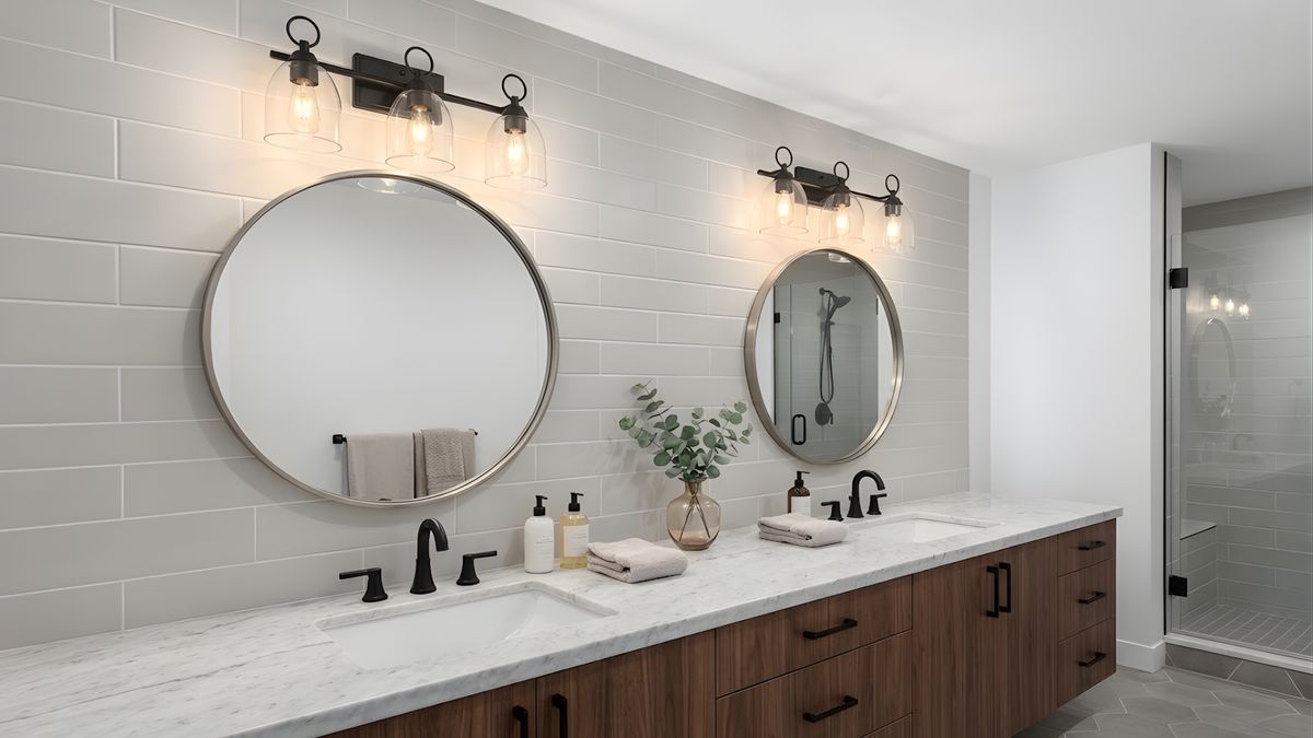 Vivio Rhine 3-Light Vanity - MB - Clear Glass