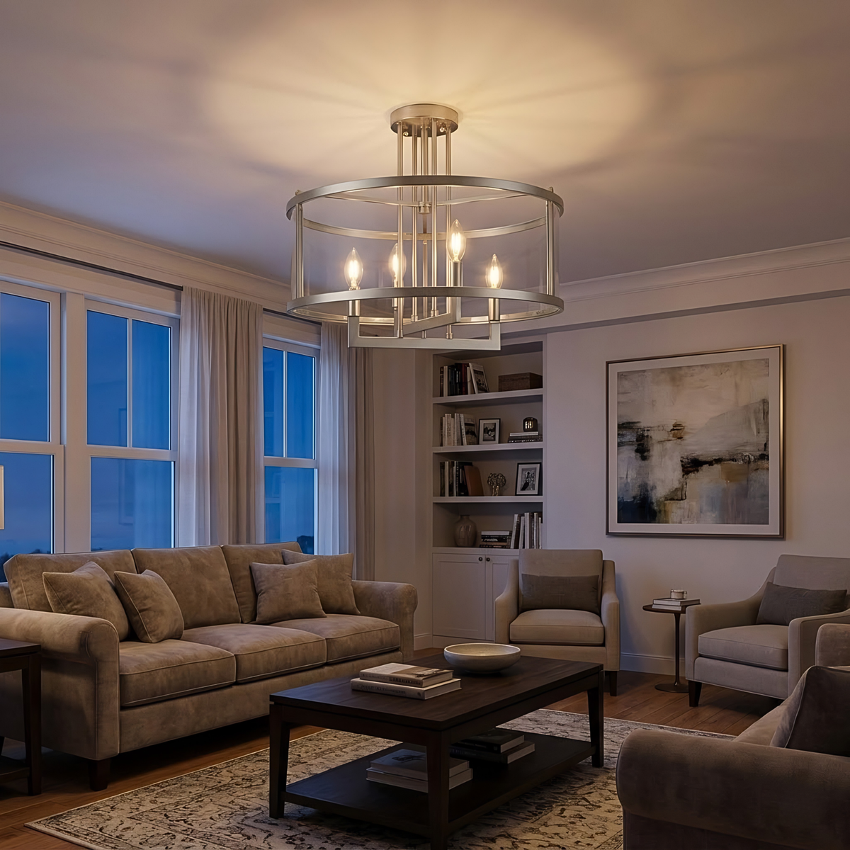Ravenna 4-Light Semi Flush Mount - NK