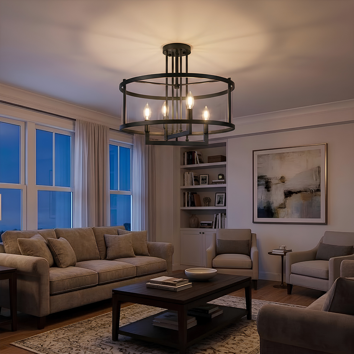 Ravenna 4-Light Semi Flush Mount - NK