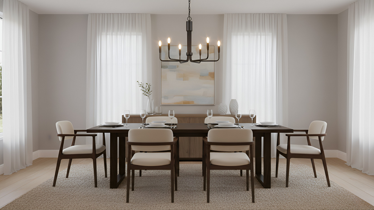 Vivio Alph 6-Light Flat Bottom Chandelier - MB(E12)