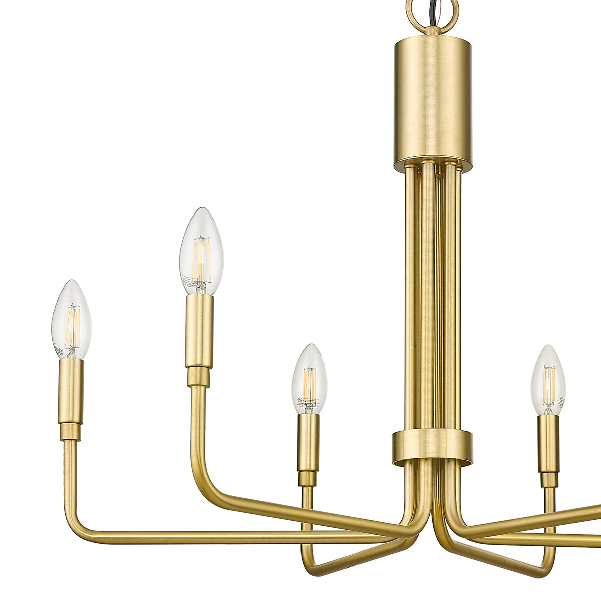 gold chandelier 6 candle style lights vivio lighting