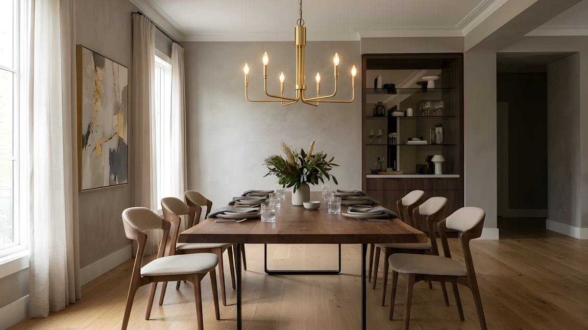 Vivio Alph 6-Light Flat Bottom Chandelier - MB(E12)