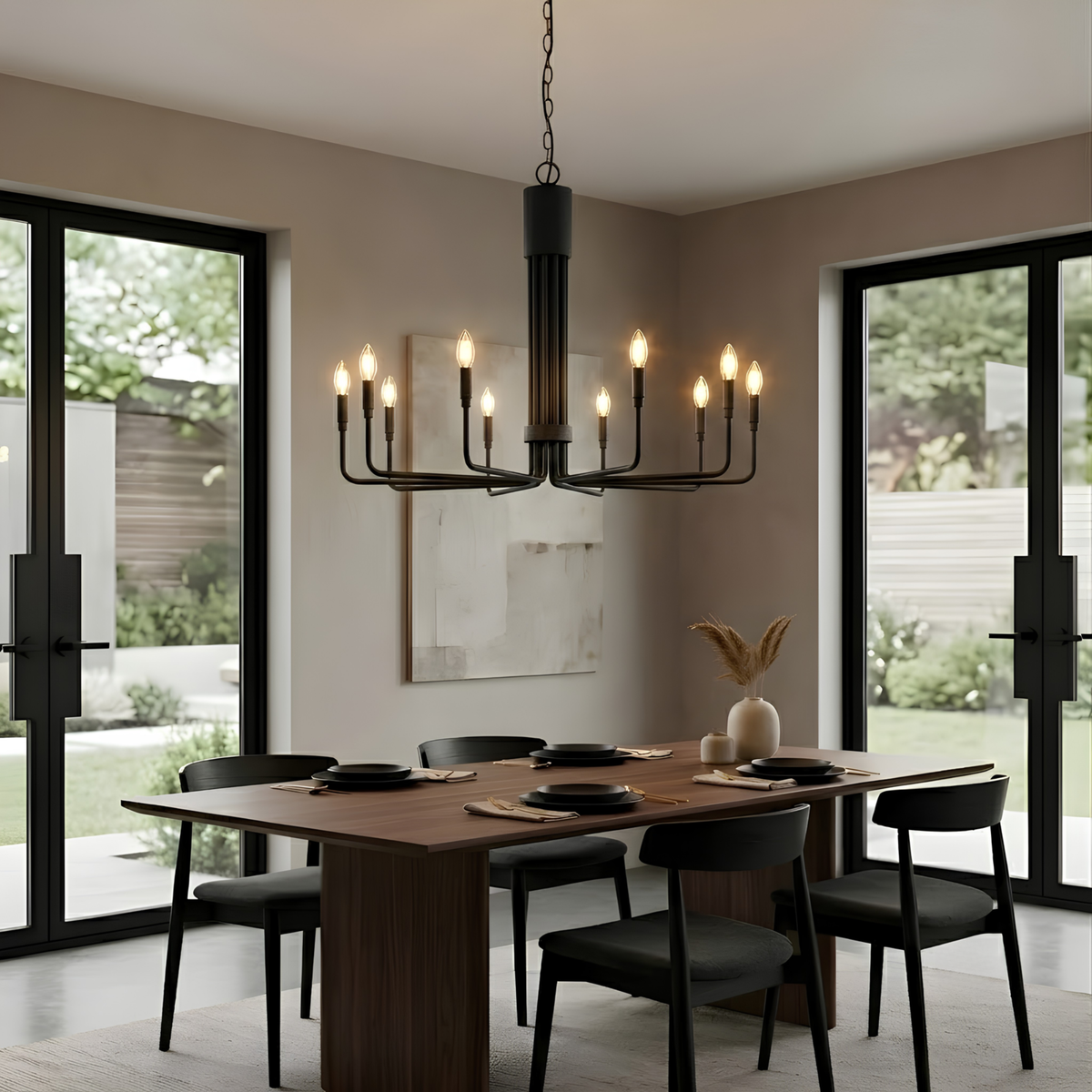 Vivio Alph 10-Light Flat Bottom Chandelier (E12)