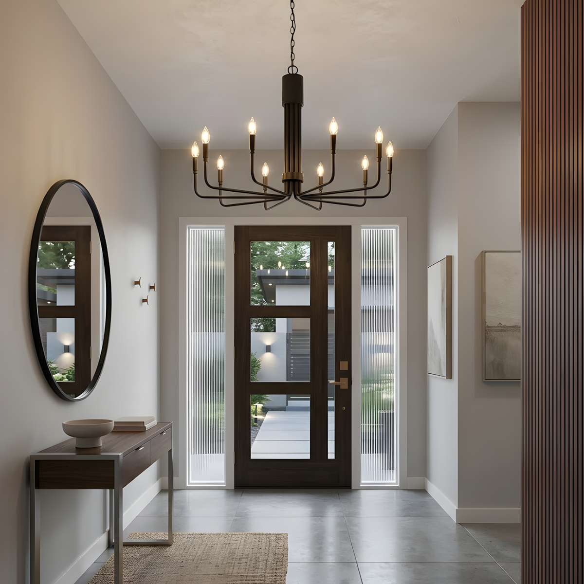 Vivio Alph 10-Light Flat Bottom Chandelier - MB(E12) - Vivio Lighting