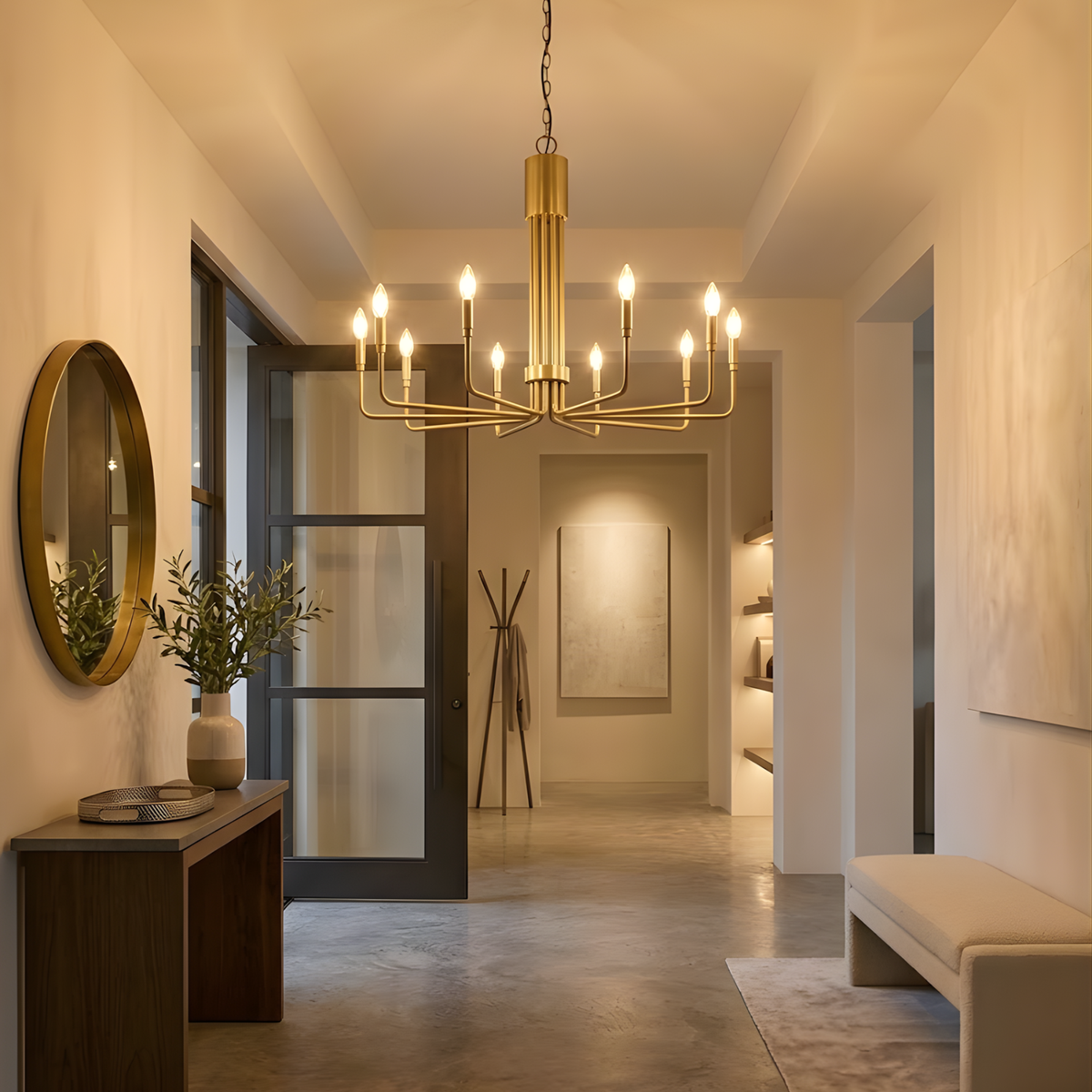 Vivio Alph 10-Light Flat Bottom Chandelier - MB(E12) - Vivio Lighting