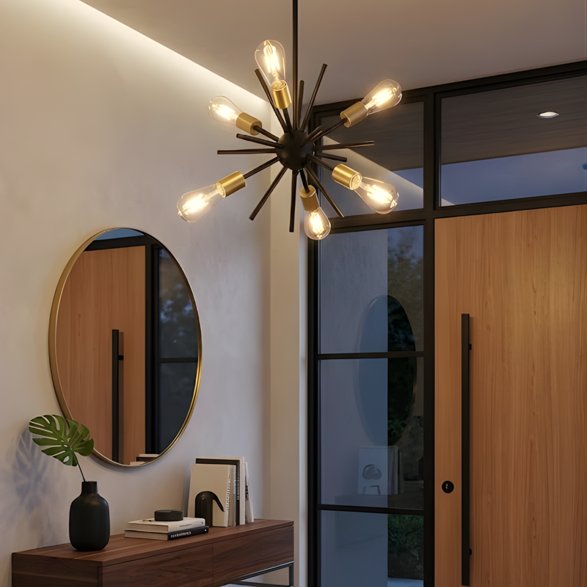 Sputnik 6-Light 14" Chandelier - MB with CG Sockets