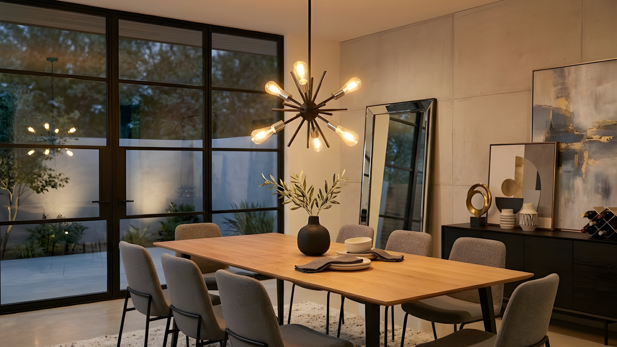 Sputnik 6-Light 14" Chandelier - MB with CG Sockets