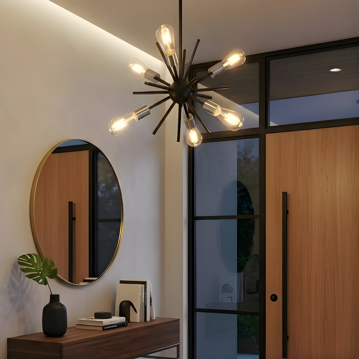 Sputnik 6-Light 14" Chandelier - MB with CG Sockets