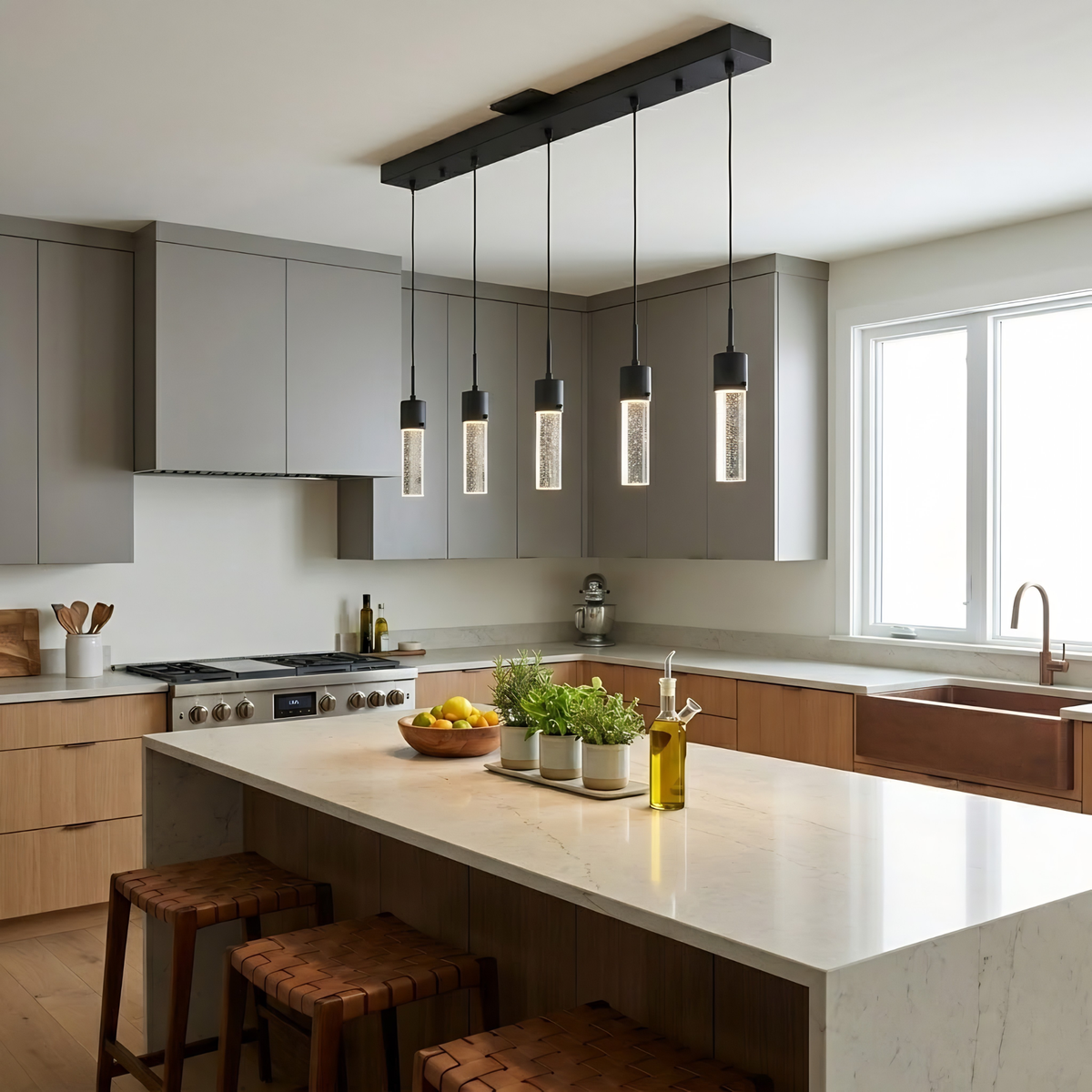 Vivio Soffi 5-Light Linear Pendant - MB