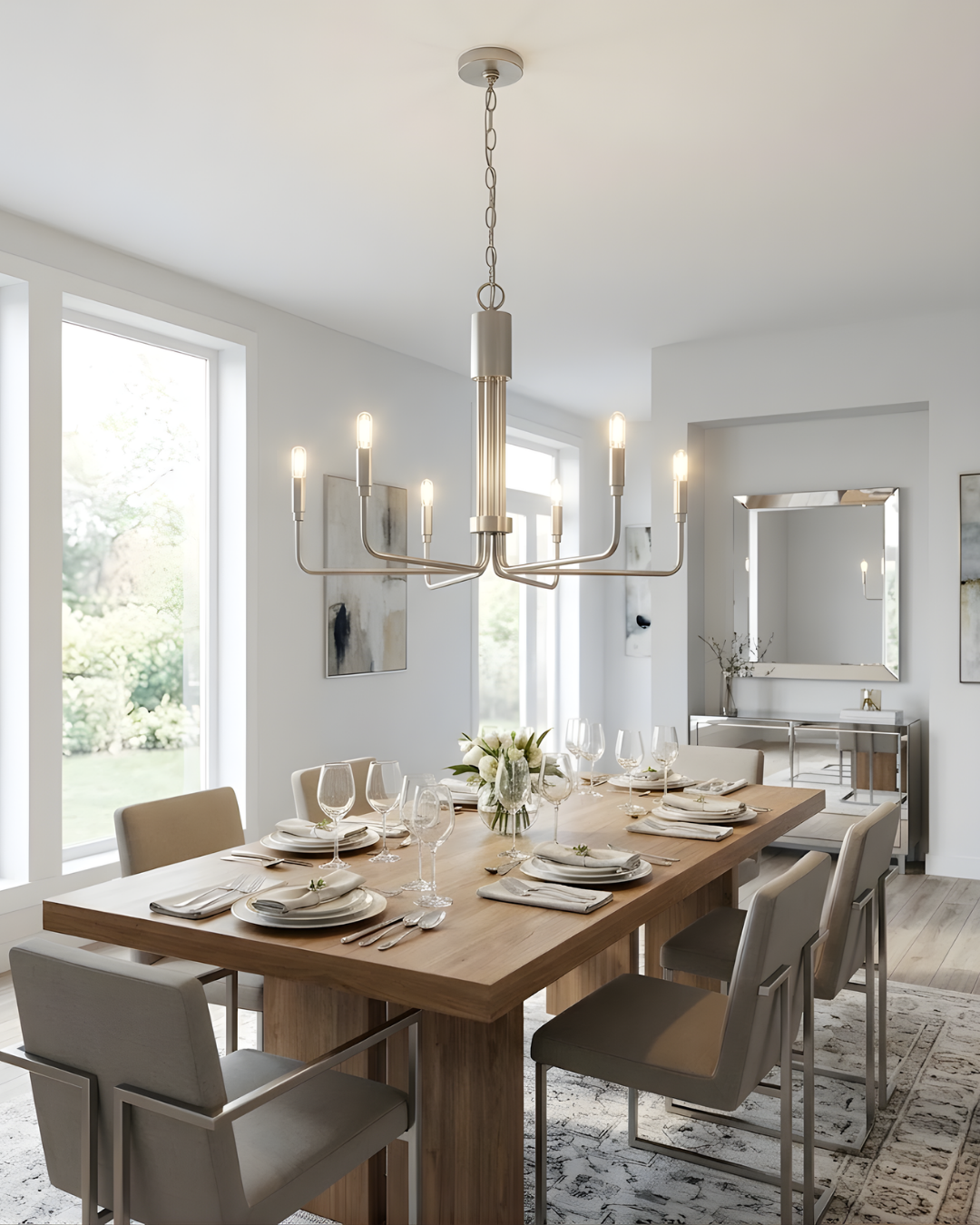 Vivio Alph 6-Light Flat Bottom Chandelier - MB(E12)