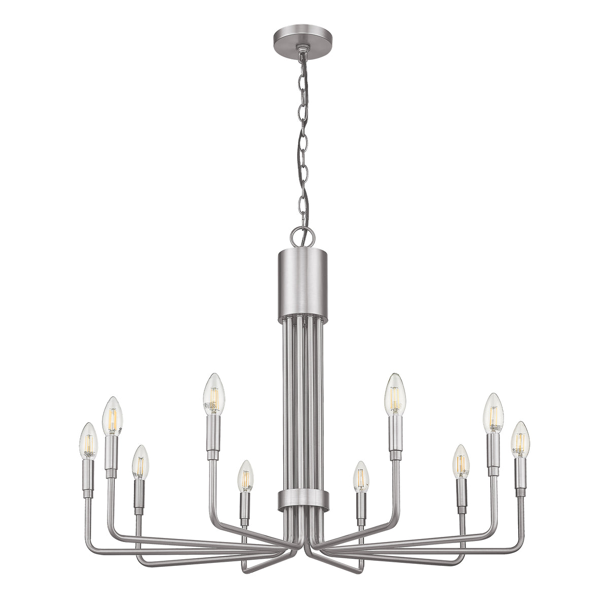 modern chandelier brushed nickel 6 light Vivio Lighting