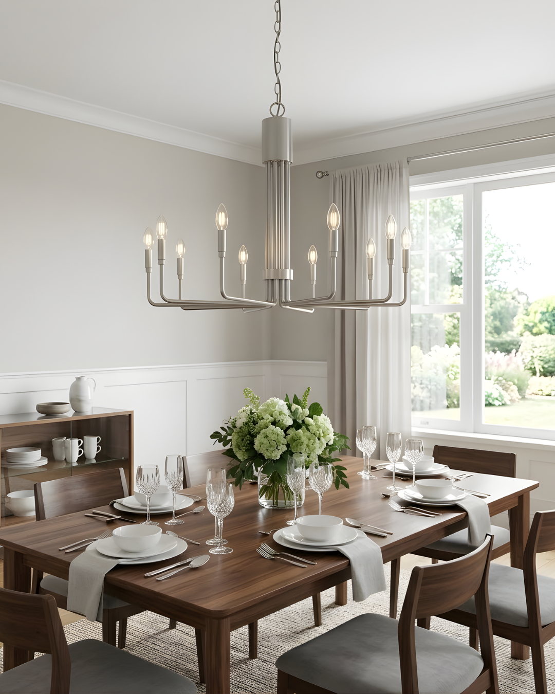 Vivio Alph 10-Light Flat Bottom Chandelier - MB(E12) - Vivio Lighting